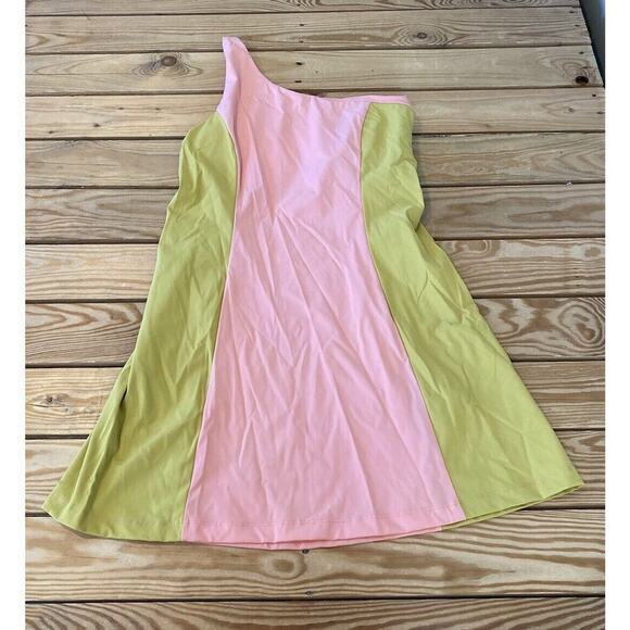 Outdoor Voices One Strap Athletic Dress Size Medium Women’s Pink Green - Picture 1 of 5